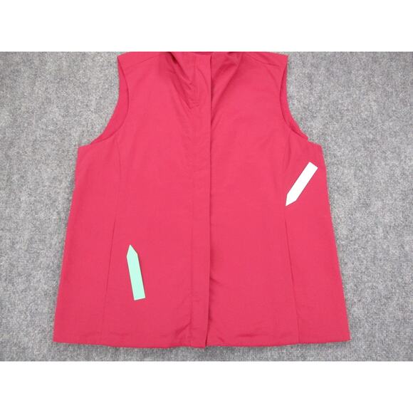 Eileen Fisher Vest Womens Petite Medium Pink Funnel Collar Two-Way Zip Pockets - Picture 11 of 16